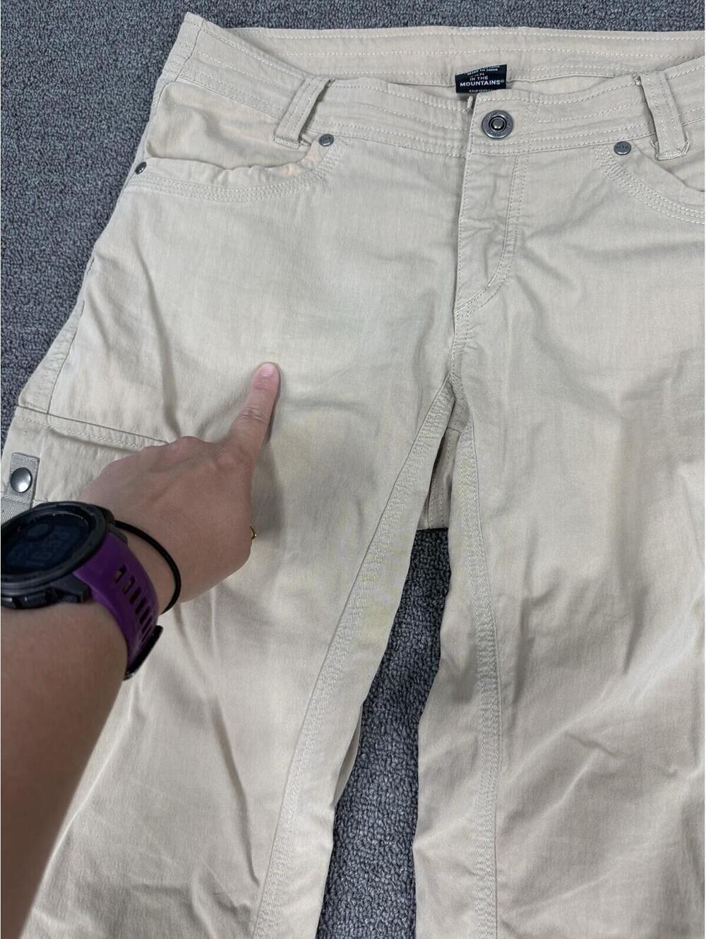 Kuhl Legendary Pants Womens 6 Reg Khaki Cargo Hiking Nylon Blend Roll Up - Picture 7 of 9